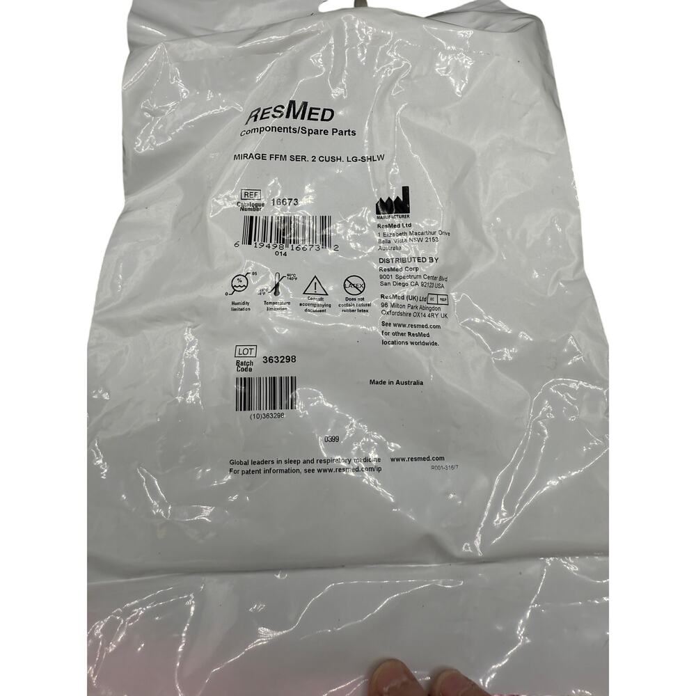 🫧 ResMed 16673 Mirage FFM Series 2 Large Shallow Cushion New Sealed Part
